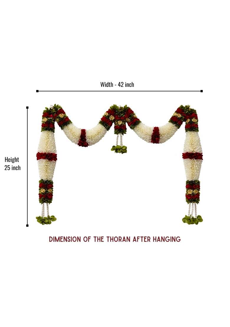 Amazon Brand UMI Maroon and Green Hanging Artificial Flower Toran for Main Door Entrance - Indya