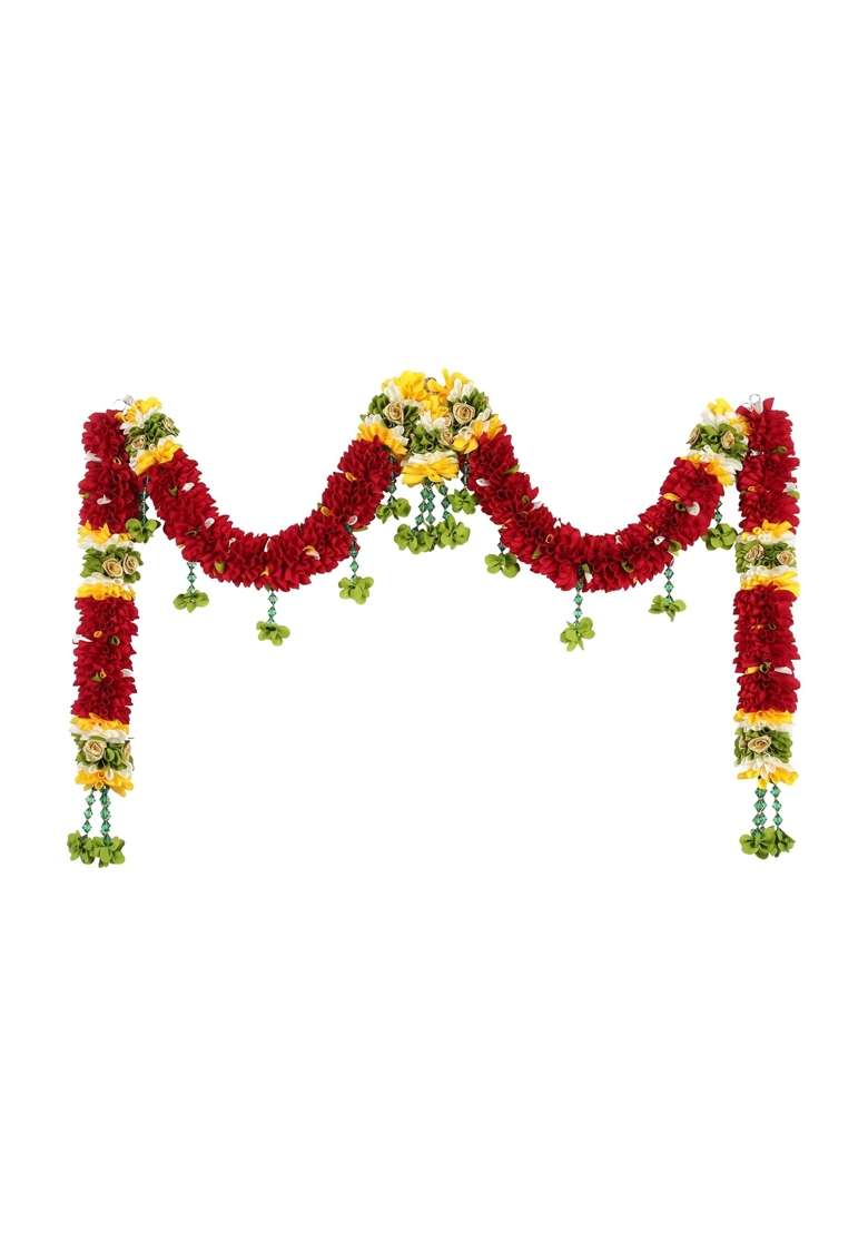 Daedal Crafters Maroon Crystal Door Set Toran for Main Door Entrance - Indya