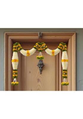 Amazon Brand UMI Yellow and Green Hanging Artificial Flower Toran for Main Door Entrance