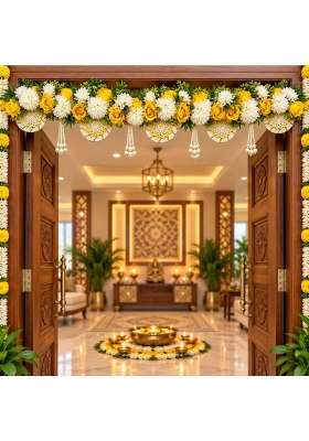 Craft Shop India Floral Patch Toran Bandhanwar for Door Entrance and Temple
