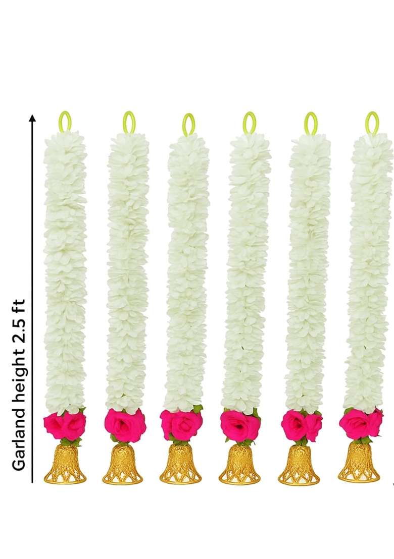 Tia Crafts Wall Hanging Festival Wedding Pooja 30 Inch 2 and Half Ft Pink Set of 12 - Indya