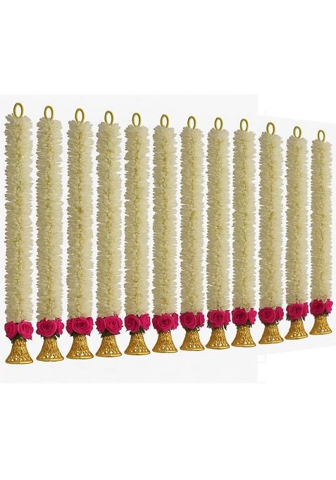 Tia Crafts Wall Hanging Festival Wedding Pooja 30 Inch 2 and Half Ft Pink Set of 12