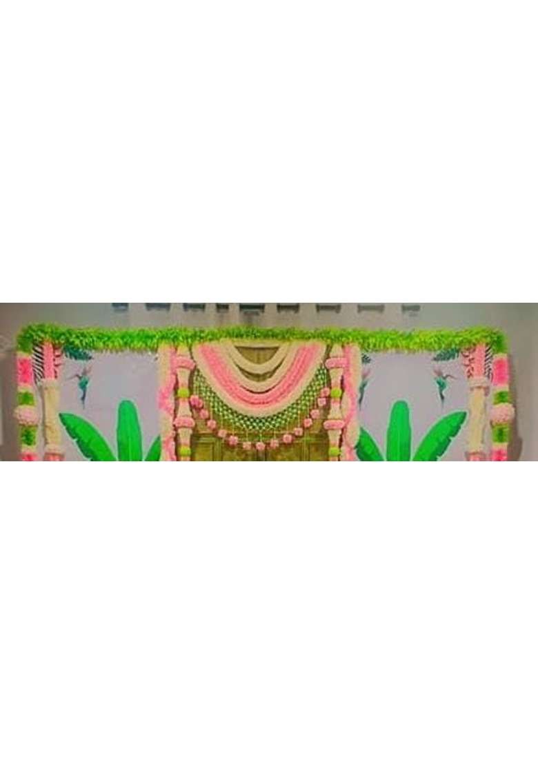 Green Dry Garland World Wall Decor Backdrop Garlands for Main Door Entrance Home Pooja Mandir Decoration - Indya