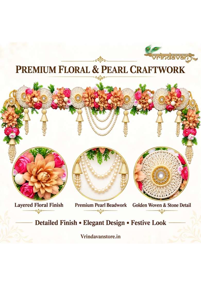 Vrindavanstore Multicolour Toran for Main Door Hanging Bandhanwar for Entrance Door - Indya