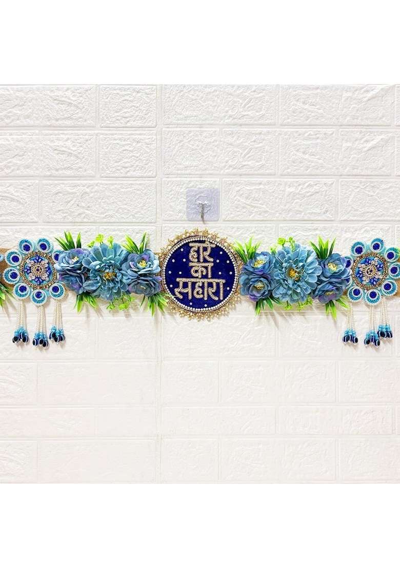 Adikala Blue Hare Ka Sahara Floral Toran Bandhanwar for Door Entrance and Temple - Indya