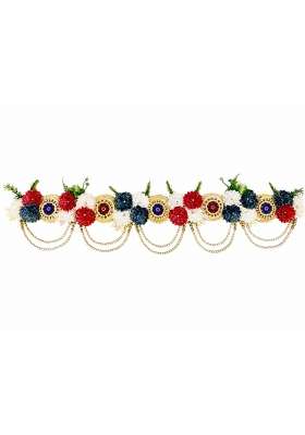 Handmade Peacock and Floral Jute Toran for Main Door Traditional Indian Bandhanwar with Pearl Hangings