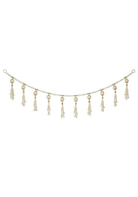 Mumbai at Heritage Pearl Toran Decorative Door Hanging Cream Pearl Wall Decor for Entrance Pooja Room Festival
