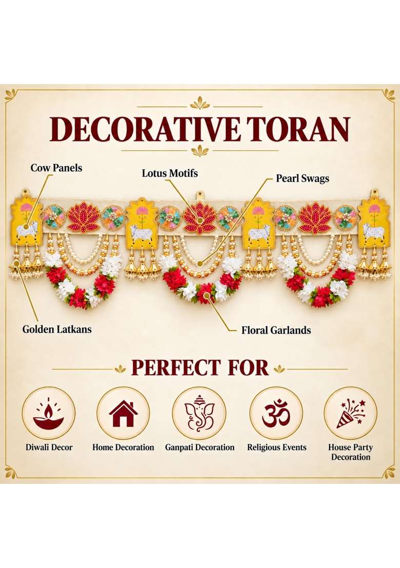 Craftvatika Multicolour Toran Bandhanwar for Main Door Entrance - Indya