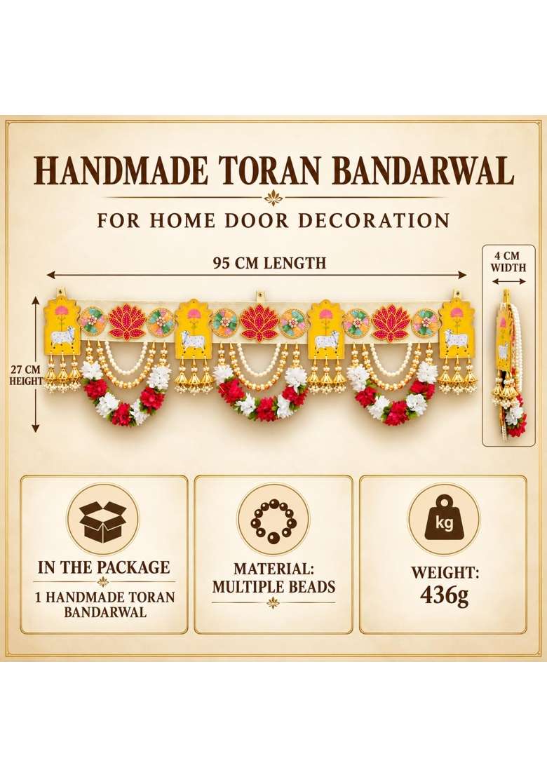 Craftvatika Multicolour Toran Bandhanwar for Main Door Entrance - Indya