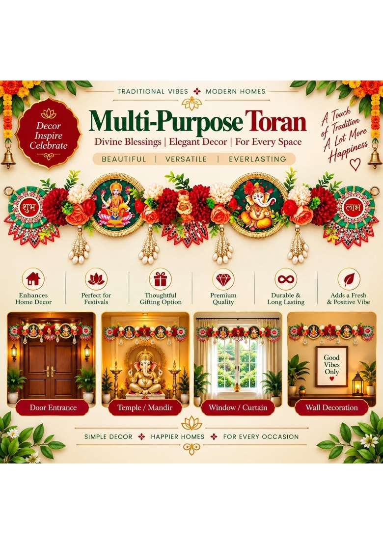 Adikala Lakshmi Ganesh Toran Bandhanwar for Door Entrance - Indya