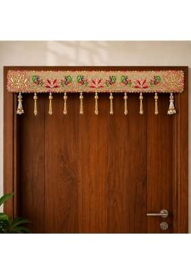 Craftvatika Multicolour Lotus Peacock Toran for Main Door Entrance