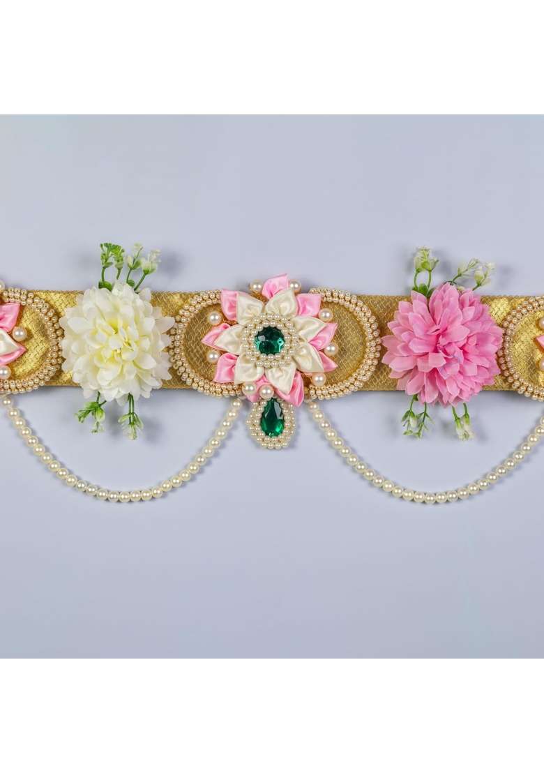 ART by Chaitasi Stylish Toran Door Handmade Thoranam with Durable Golden Base Pearls - Indya