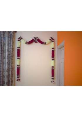 SHRI Mataji Store Flowers Garlands Double Line Door Toran Set Door Hangings for Home Office Decoration