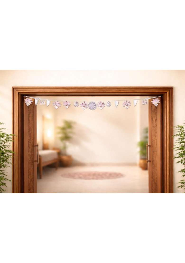 Badhai Box by Osasbazaar Toran for Main Door with Om Ganesh Swastik Charms Wall Hanging - Indya