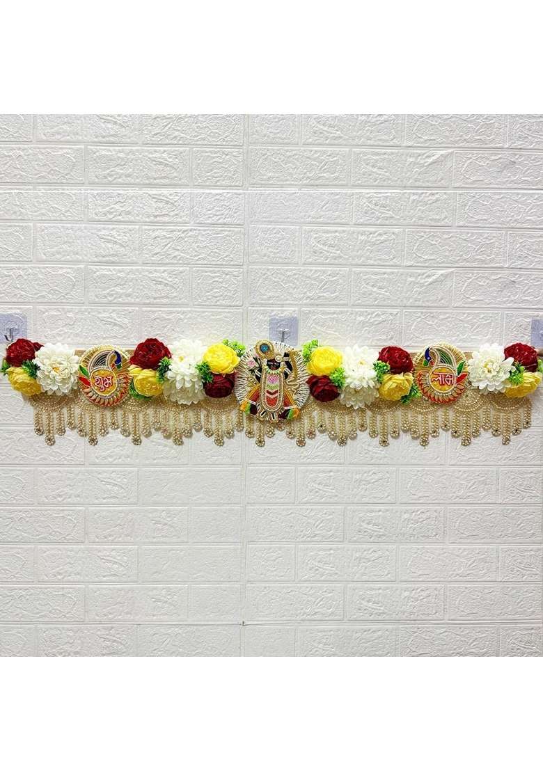 Craft Shop India Shreenathji Floral Lace Toran Bandhanwar for Door Entrance and Temple - Indya