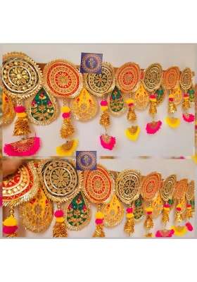 Nooelec Seeds India Beautiful Decorative Gotta Patti Jari Toran for Diwali Navratri