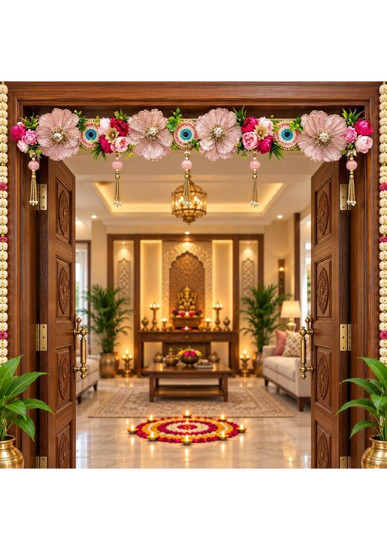 Craft Shop India Evil Eye Floral Toran Bandhanwar for Door Entrance and Temple - Indya