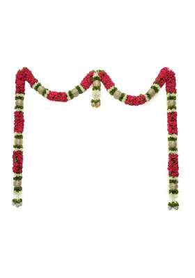 Daedal Crafters Pink Rose with Fancy Shining Balls Door Set Hanging Toran for Main Door Entrance