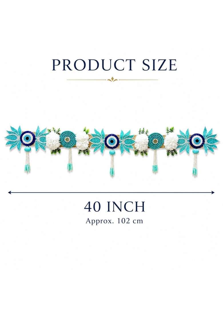 Craft Shop India Firozi Evil Eye Lotus Toran Bandhanwar for Door Entrance and Temple - Indya