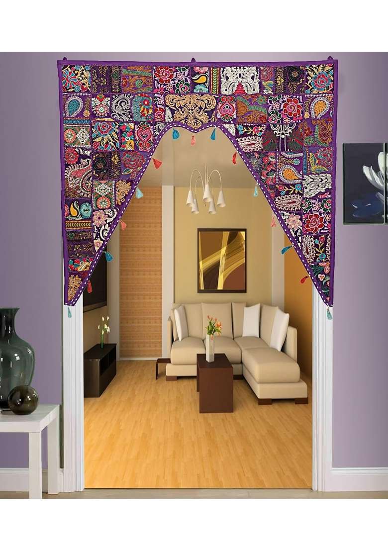 Stylo Culture Cotton Home Decoration Toran Large Bandhanwal for Temple Door Hanging Patchwork Embroidered - Indya