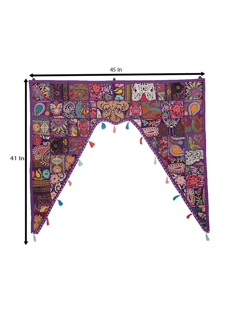 Stylo Culture Cotton Home Decoration Toran Large Bandhanwal for Temple Door Hanging Patchwork Embroidered - Indya