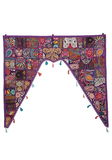 Stylo Culture Cotton Home Decoration Toran Large Bandhanwal for Temple Door Hanging Patchwork Embroidered