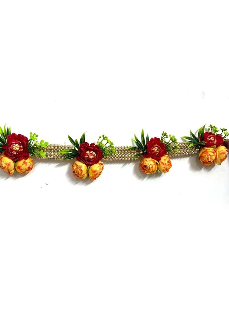 Craft Shop India Pearl Beaded Flower Toran for Main Door and Temple - Indya