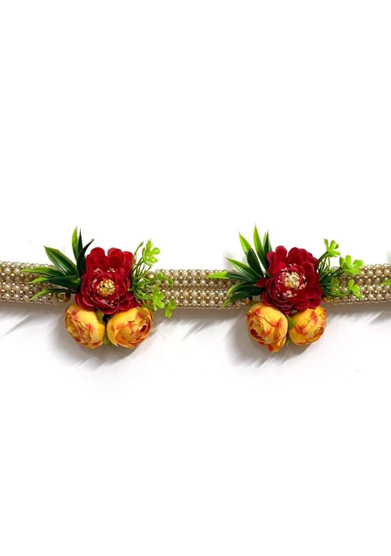 Craft Shop India Pearl Beaded Flower Toran for Main Door and Temple - Indya
