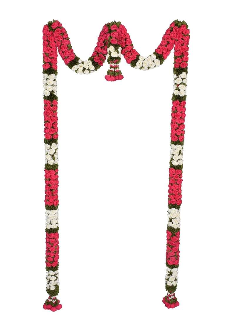 Daedal Crafters Big Rose Doorset Pink Hanging Decorative Floral Door Hanging for Festivals - Indya