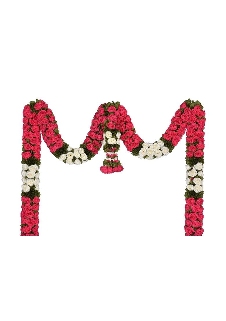 Daedal Crafters Big Rose Doorset Pink Hanging Decorative Floral Door Hanging for Festivals - Indya
