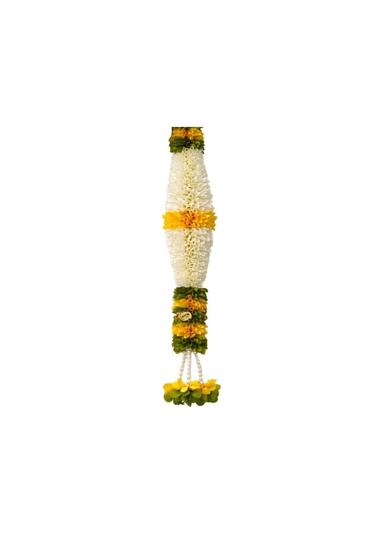 Daedal Crafters Yellow and Green Hanging Artificial Flower Toran for Main Door Entrance - Indya