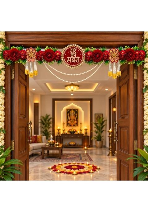 Adikala Hare Ka Sahara Floral Toran Bandhanwar for Door Entrance and Temple