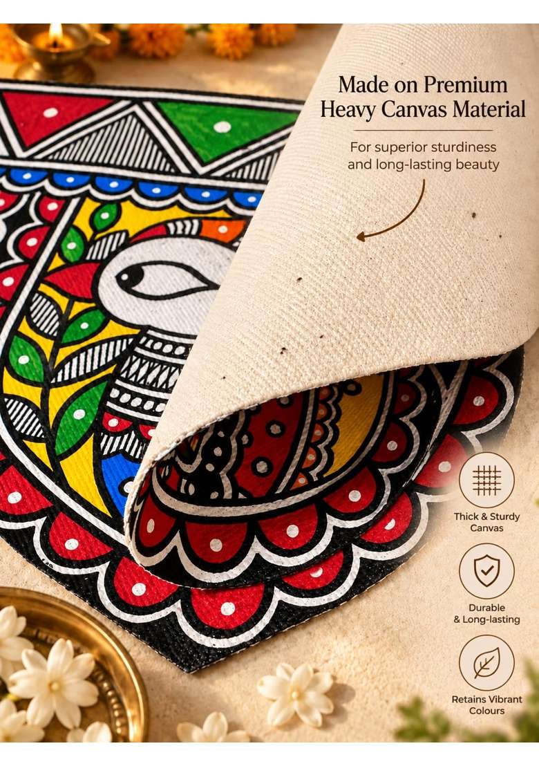 Iryaa Homes Multicolour Handmade Madhubani Art Toran Traditional Indian Door Hanging - Indya