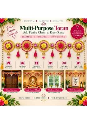 Adikala Yellow and Rani Chakra Toran Bandhanwar for Door Entrance