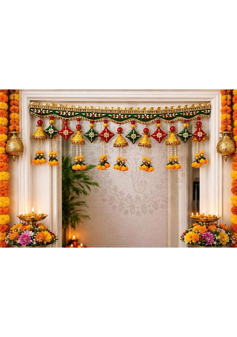 Sellplus Handmade Bandhanwar Toran Decorative Festive Bandhanwar Toran Door Hanging for Diwali Pack of 1 - Indya