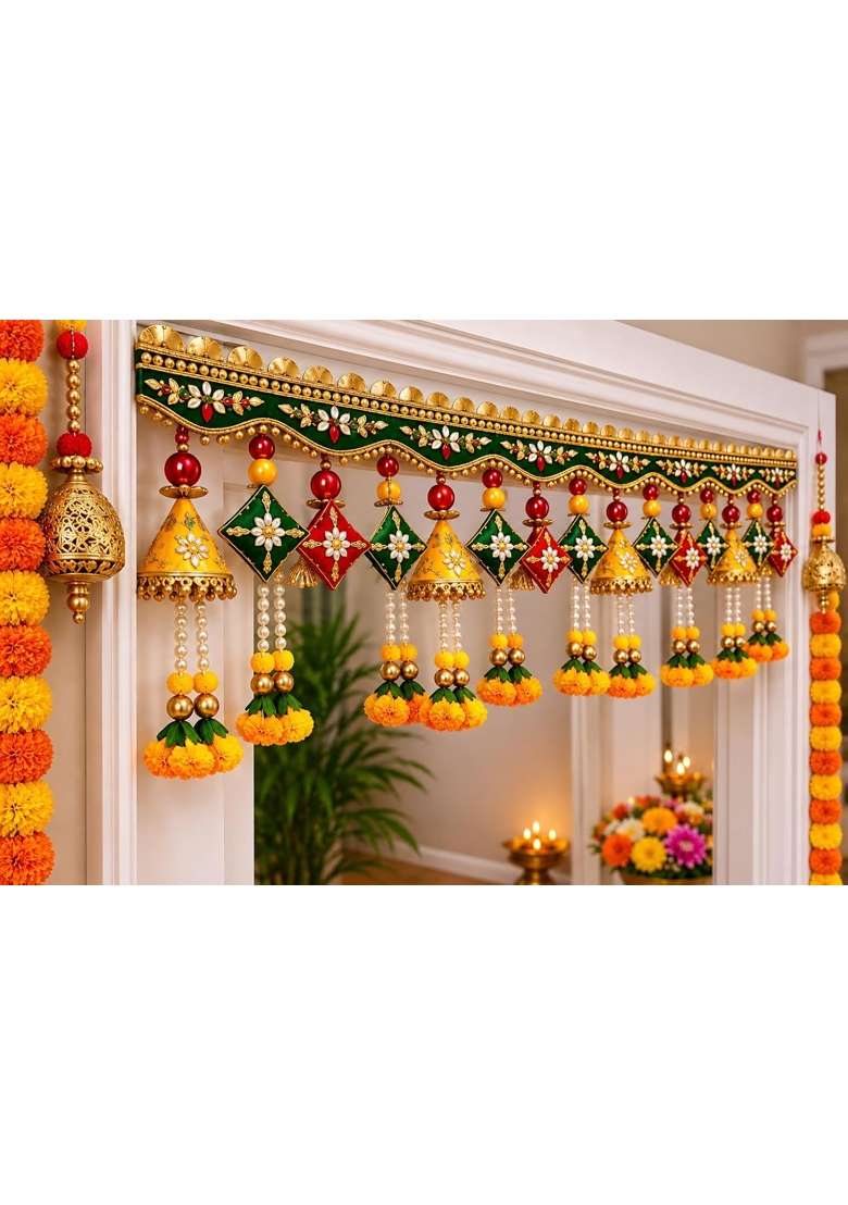 Sellplus Handmade Bandhanwar Toran Decorative Festive Bandhanwar Toran Door Hanging for Diwali Pack of 1 - Indya