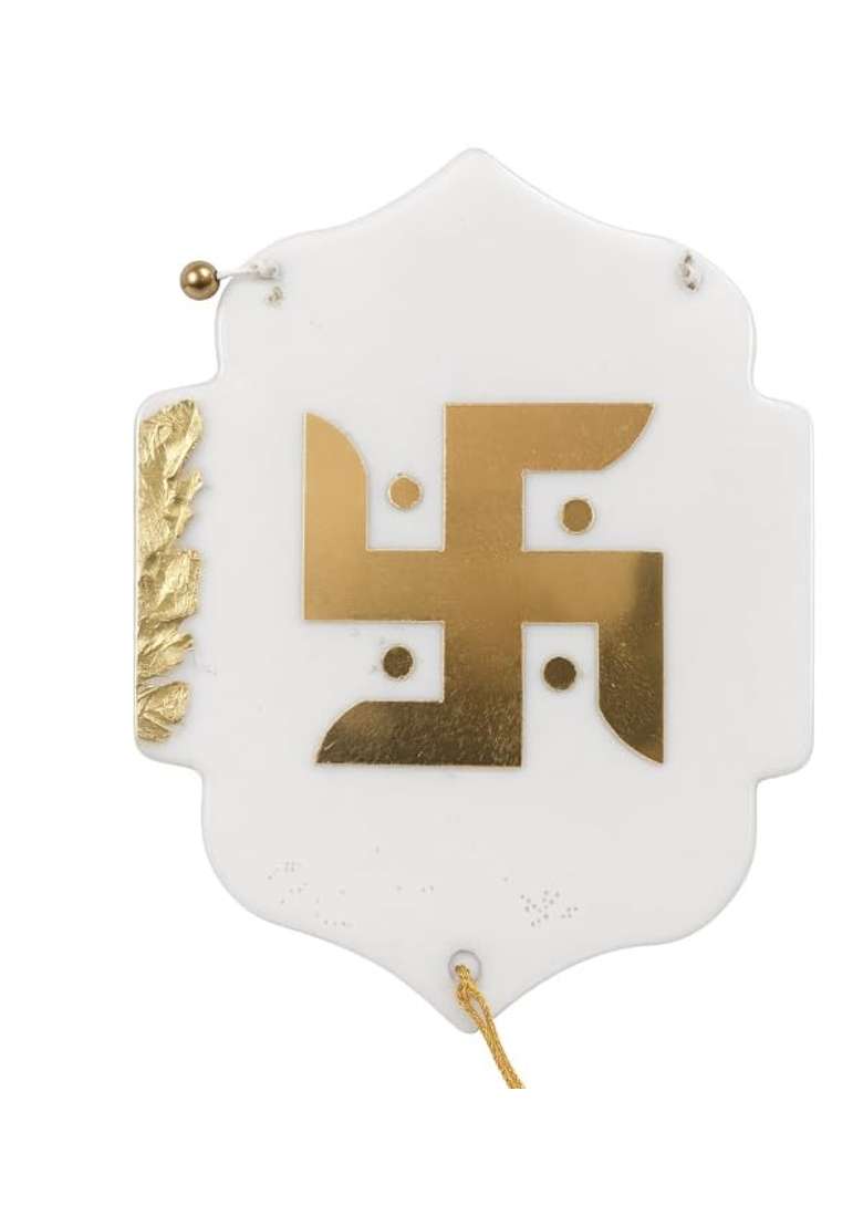 Shubh Labh Toran Door Hanging with Om Swastik Ganesha - Indya