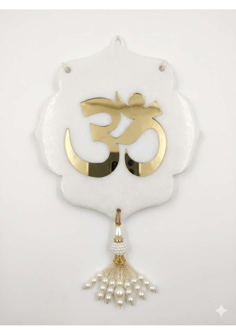 Shubh Labh Toran Door Hanging with Om Swastik Ganesha - Indya