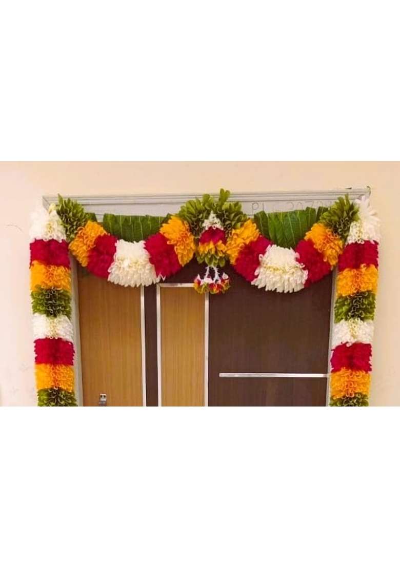 Multicolour Dry Garland World Door Toran Hanging for Main Door Entrance Pooja Room - Indya
