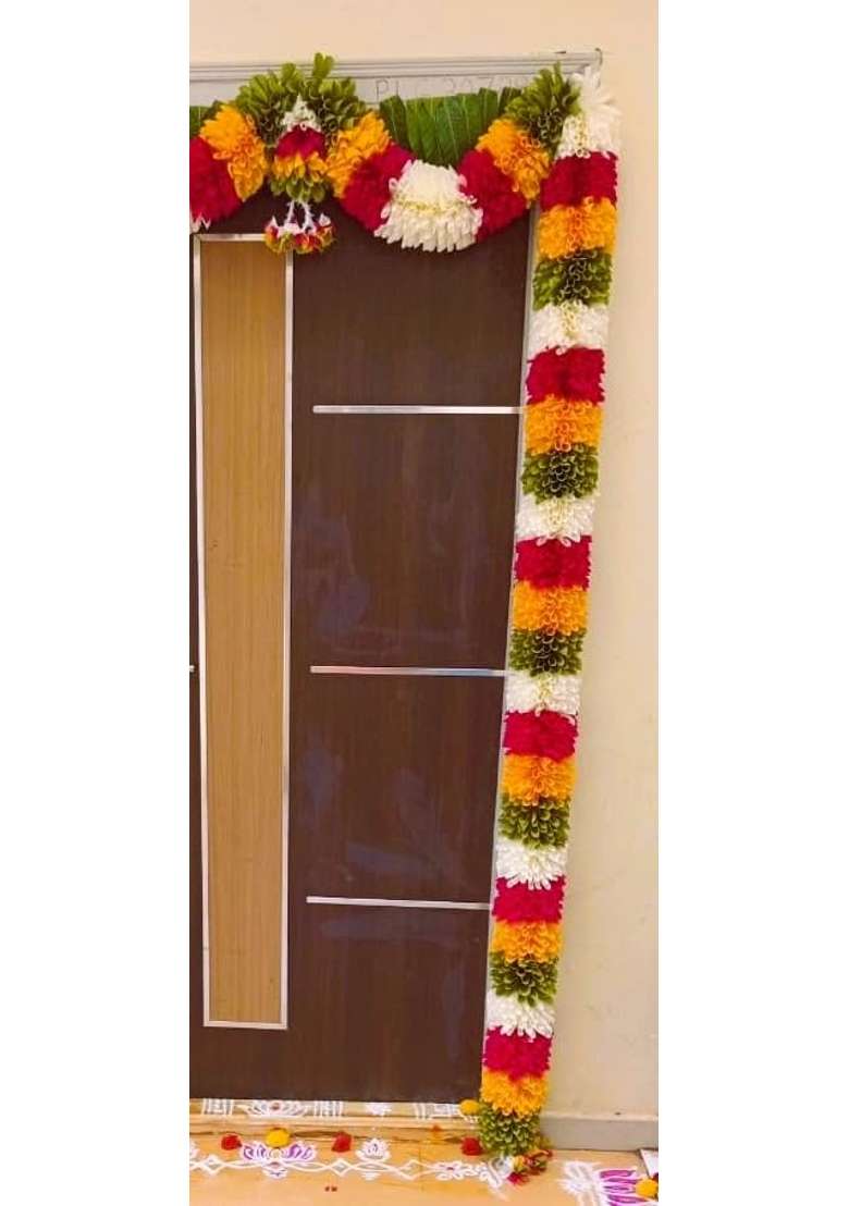 Multicolour Dry Garland World Door Toran Hanging for Main Door Entrance Pooja Room - Indya