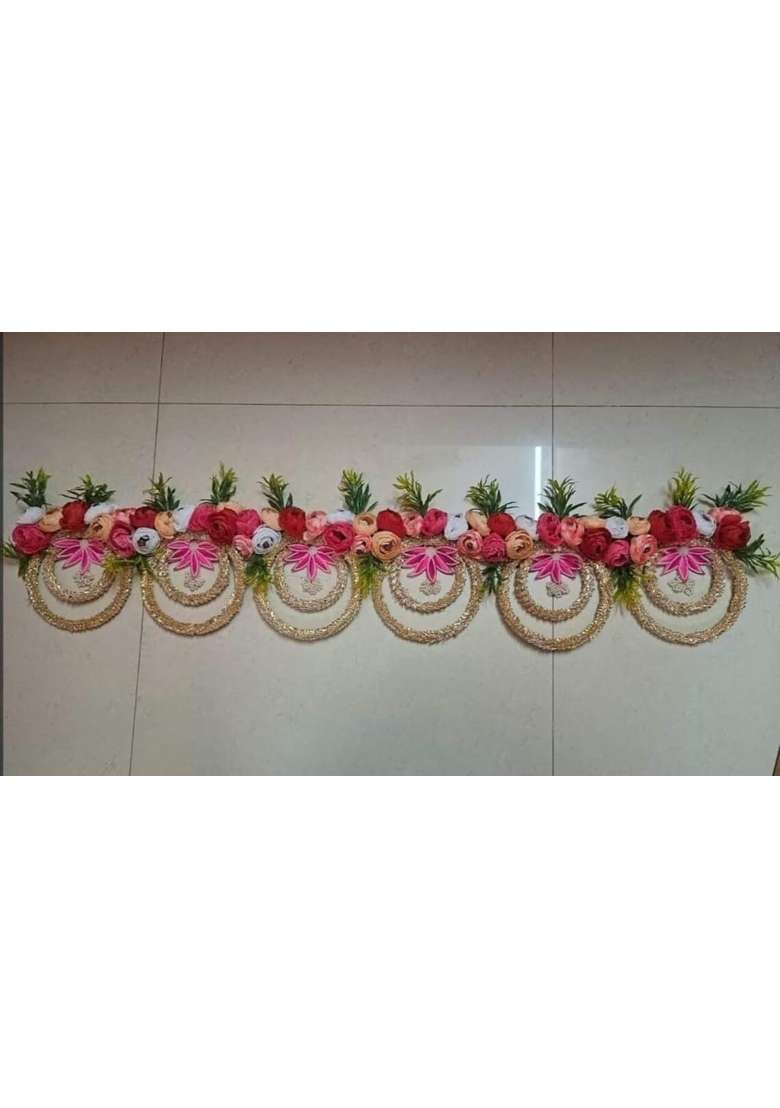 Anishop Multicolour Designer Artifical Piones Flower Hanging Banderwar Main Door Toran - Indya
