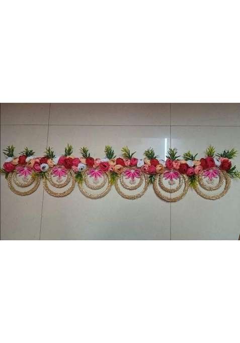 Anishop Multicolour Designer Artifical Piones Flower Hanging Banderwar Main Door Toran