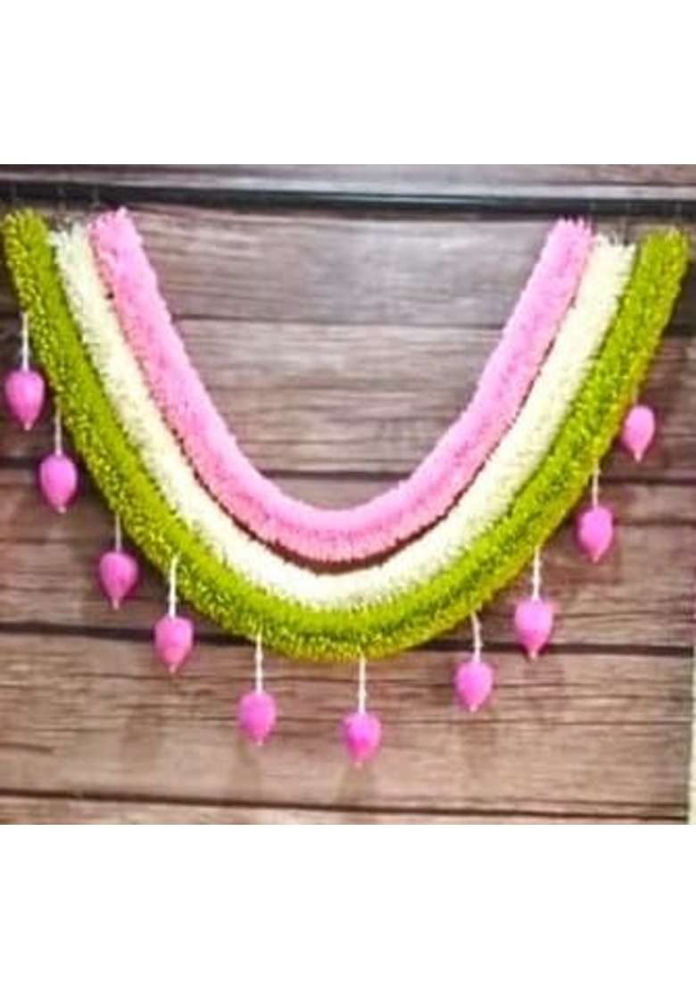 Dry Garland World Backdrop Decoration Wall Hangings Set for Main Door Entrance Pooja Room Wedding Housewarming - Indya