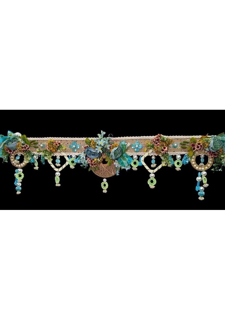 Bankim Multicolor Large Decorative Door Toran Bandhanwar with Fabric Flowers Plastic and Yarn for Home - Indya