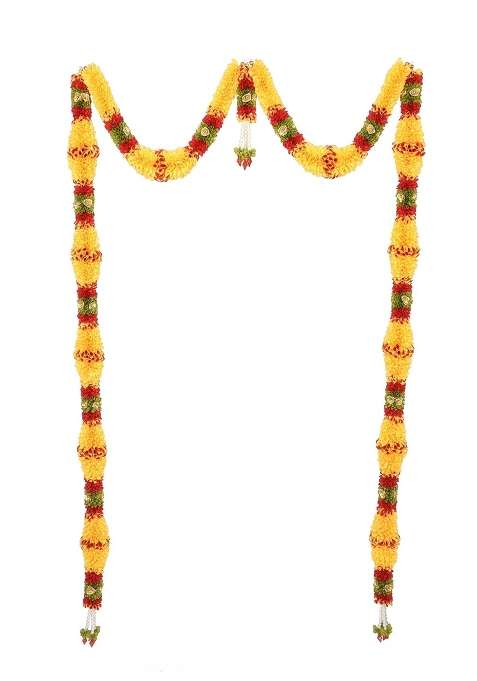 Daedal Crafters Dhamuru Golden Yellow Flower Toran for Main Door Entrance