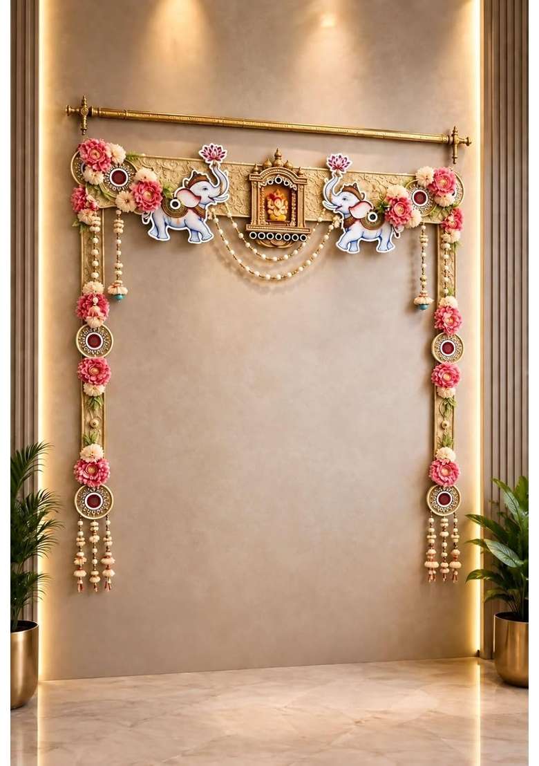 Anishop Traditional Toran Door Hanging with Elephant and Ganesha Motif - Indya
