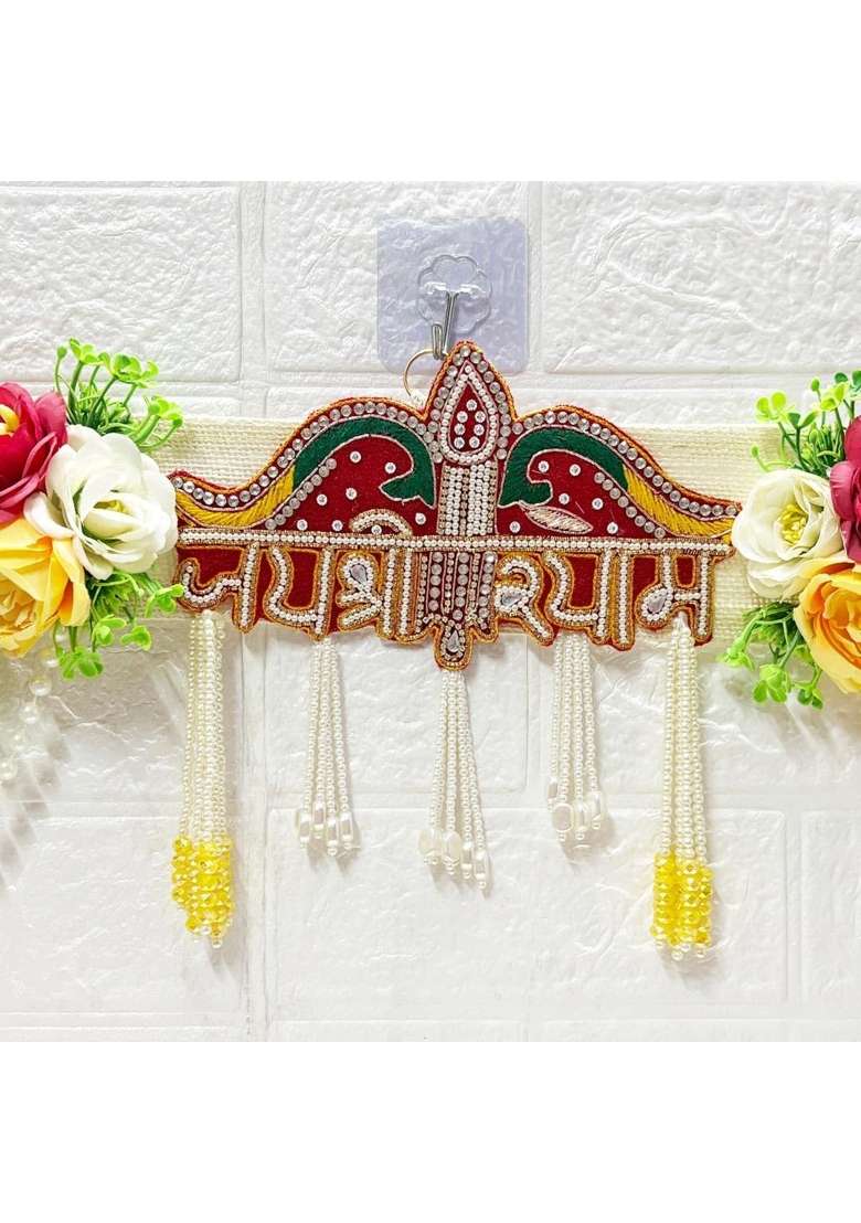 Craft Shop India Jai Shri Shyam Floral Toran Bandhanwar for Door Entrance and Temple - Indya