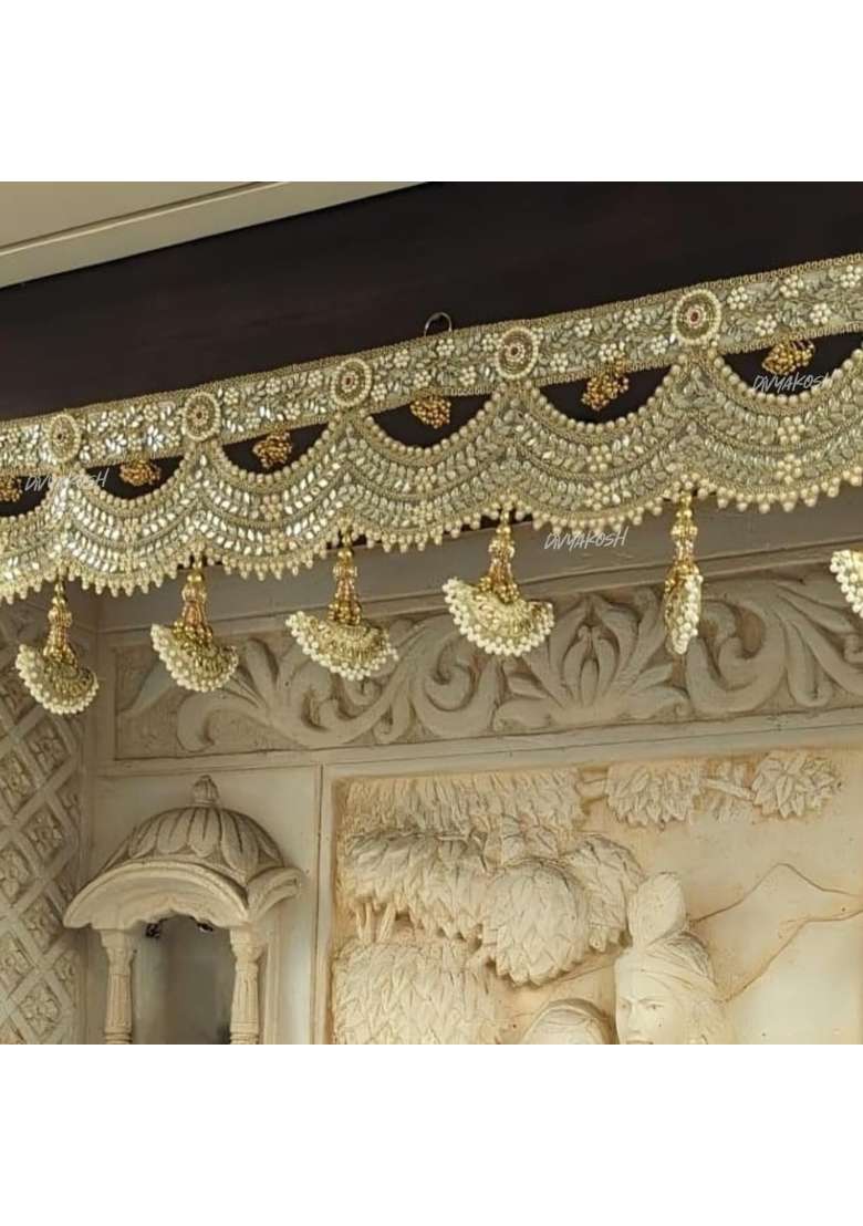 Divyakosh Gold Toran for Door Entrance Size 4 Ft 48 Inch Luxury Festoon Latest Bandanwar - Indya