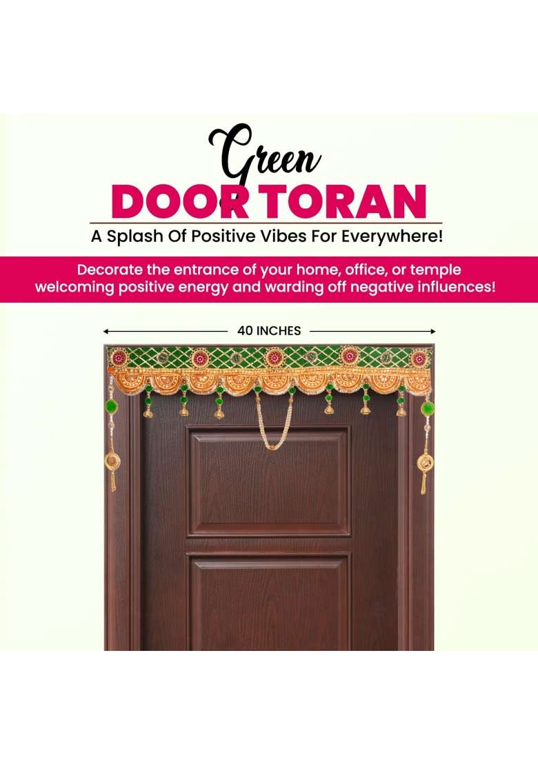 Exemartz Green Door Toran for Home Decoration and Office Decor Approx 40 Inch Long - Indya