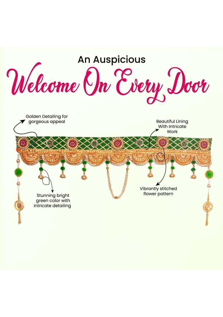 Exemartz Green Door Toran for Home Decoration and Office Decor Approx 40 Inch Long - Indya